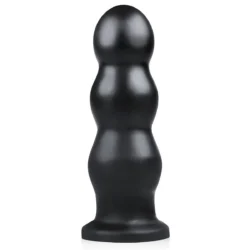 BUTTR Tactical III XXL Analplug schwarz mit geripptem Schaft und breiter flacher Basis