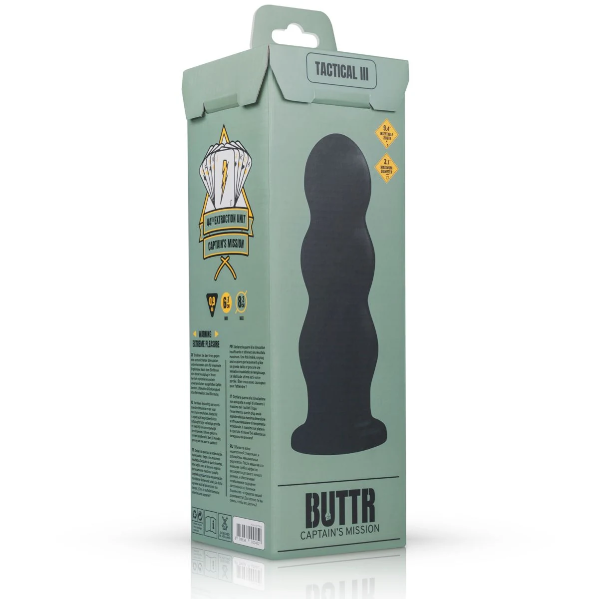 BUTTR Ribbed Butt Plug mit breiter Basis, extra groß und unisex geeignet
