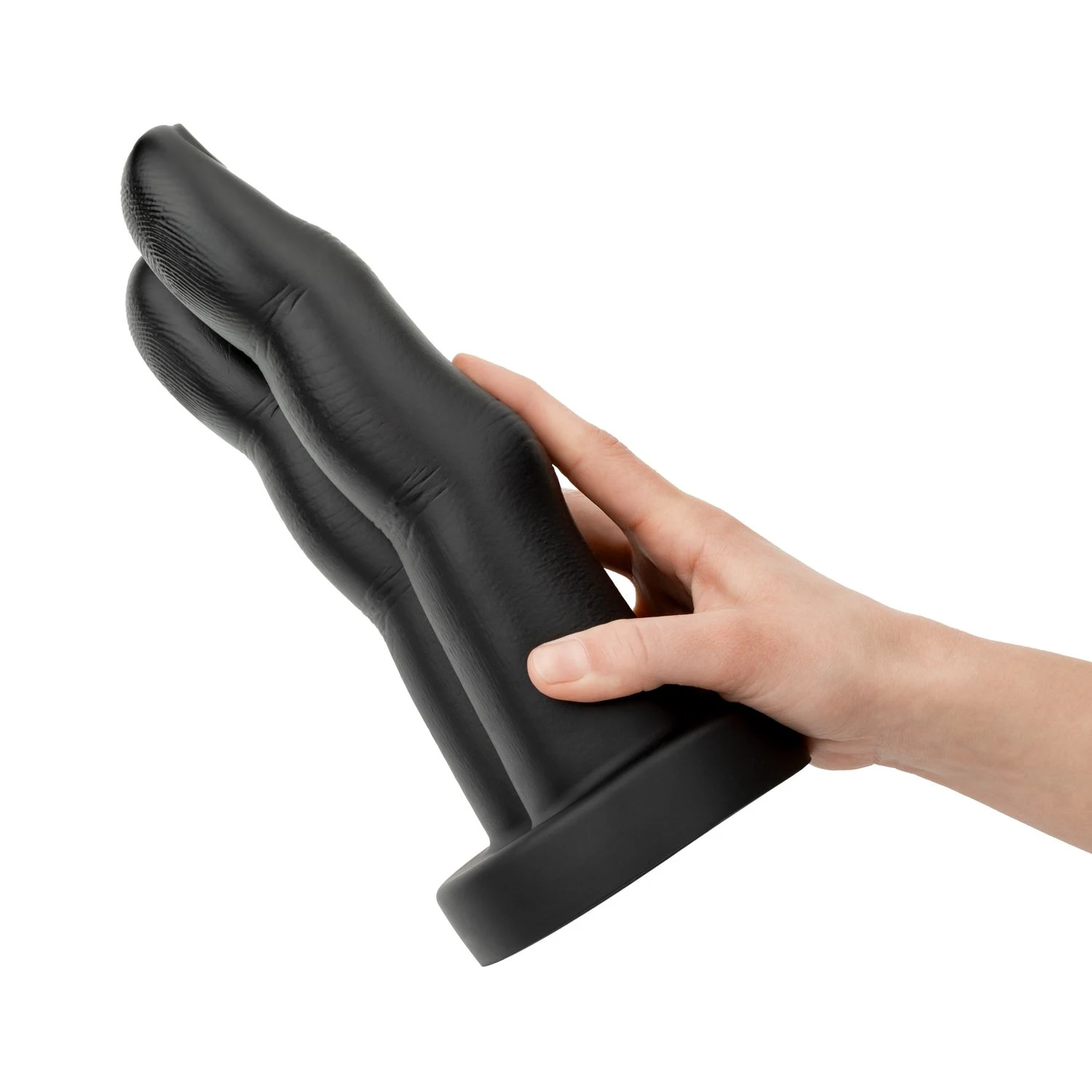 Schwarzer doppelter Finger Butt Plug von BUTTR mit stabiler Basis