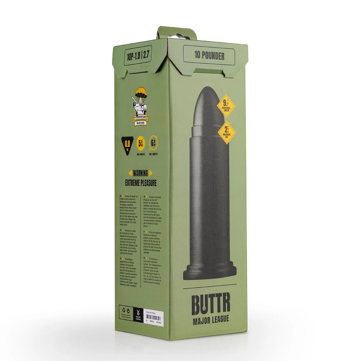 Extra großer Butt Plug in Schwarz mit 68 mm maximalem Durchmesser