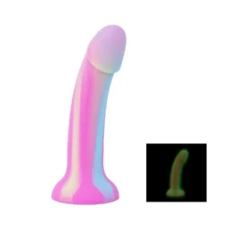 Candy Swirl Dildo aus Silikon in Rosa, 19 cm, mit glatter Oberfläche und gebogener Form