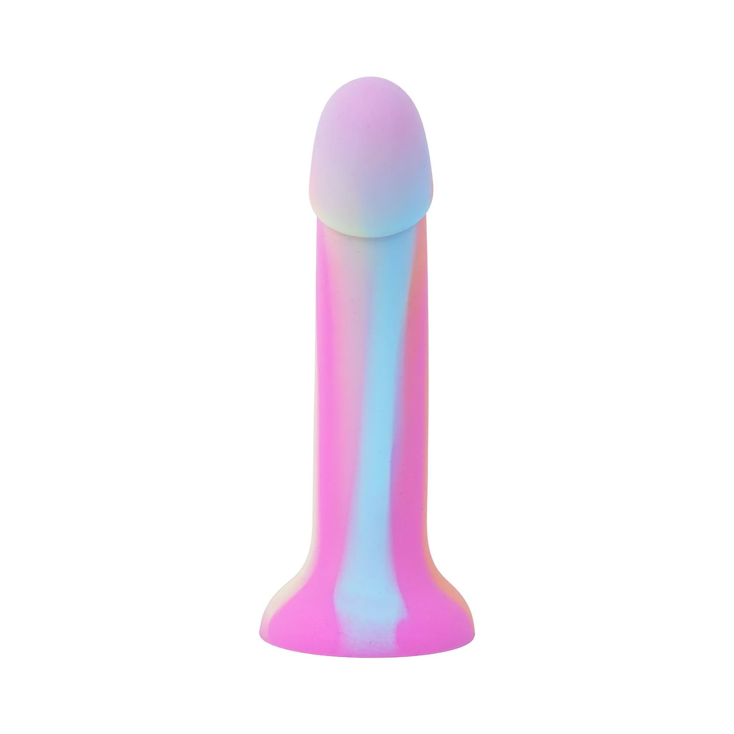 Flexibler rosa Silikon-Dildo mit stabiler Basis für sicheren Halt