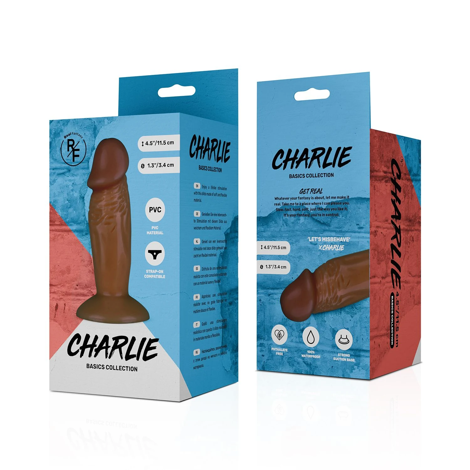 Charlie realistischer Dildo aus PVC mit Saugnapf, unisex geeignet