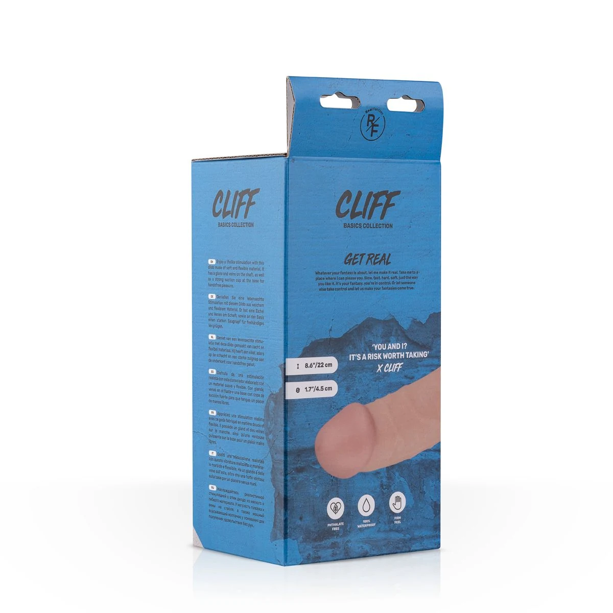 Biegsamer Cliff Dildo in Beige, geeignet für wasserbasiertes Gleitmittel