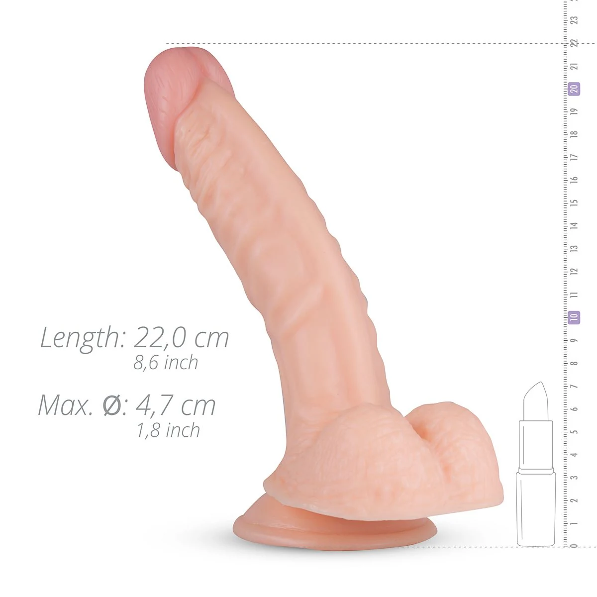 Derek Dildo von Real Fantasy mit flexiblem, leicht gebogenem Schaft