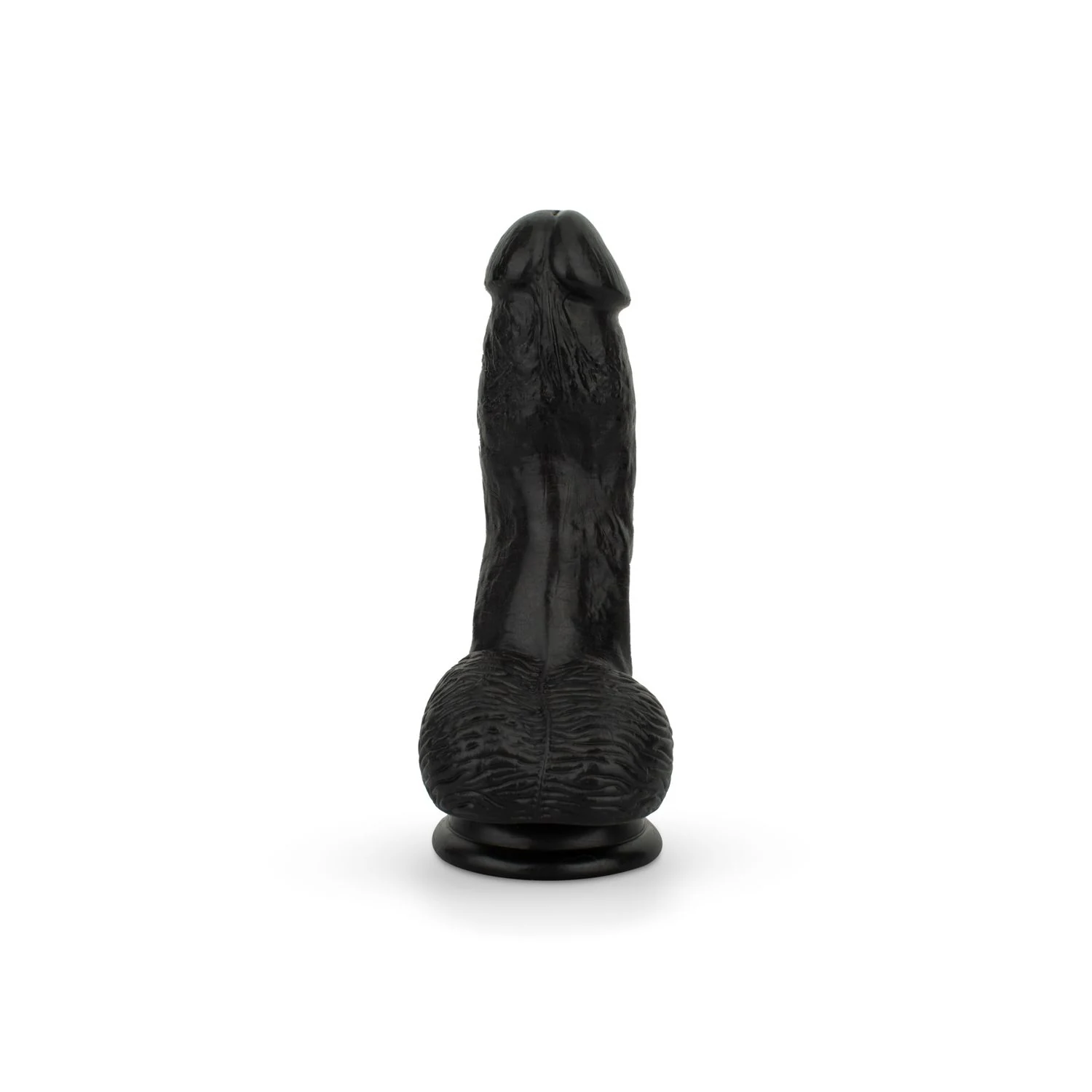 Dildo mit Hoden in Schwarz mit realistischer Spitze und Venenstruktur
