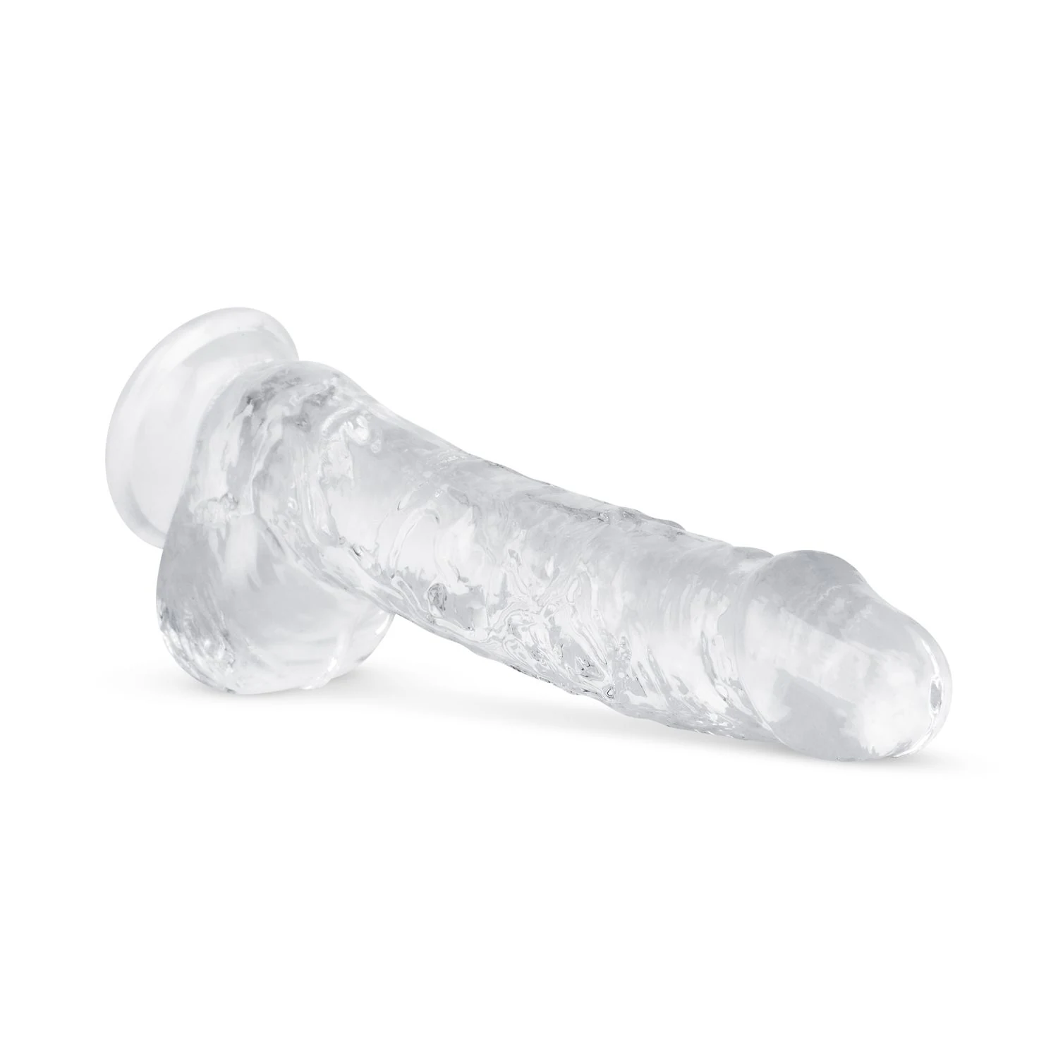 Durchsichtiger 15 cm Dildo mit starkem Saugnapf und Venenstruktur