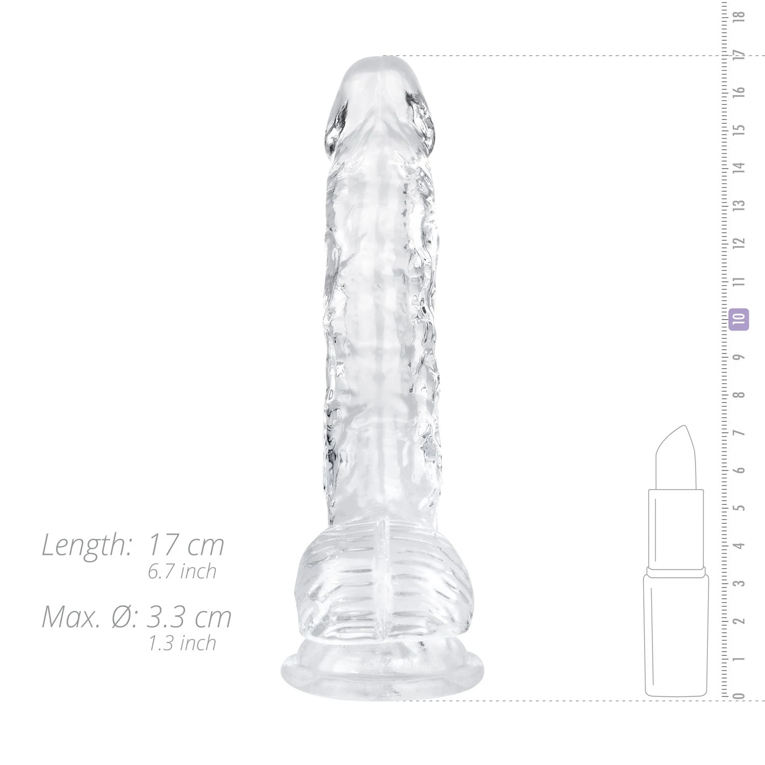 Dildo mit Saugnapf von Toys Dildo Collection in durchsichtigem Look