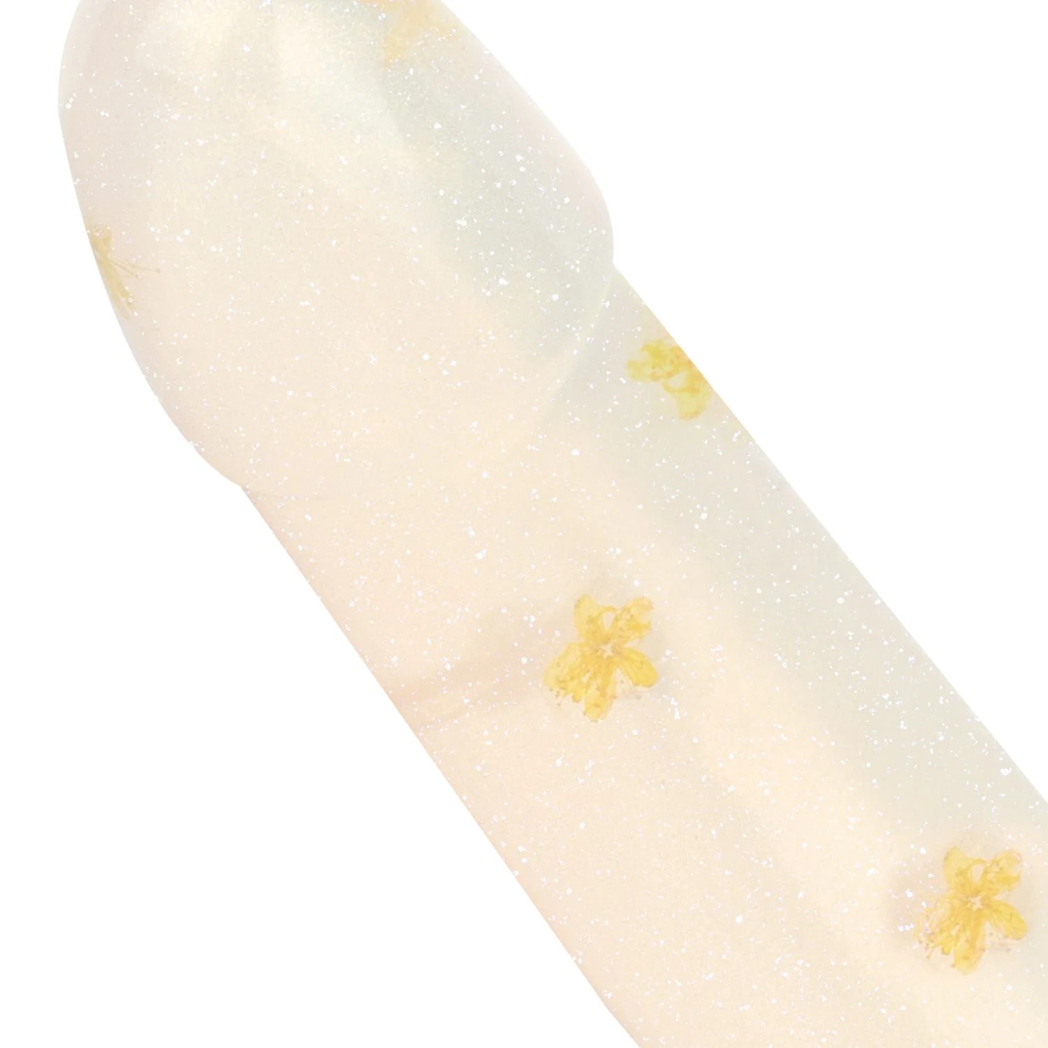 Gold-weißer Dildo mit Saugnapf, klassischer Form und glatter Struktur