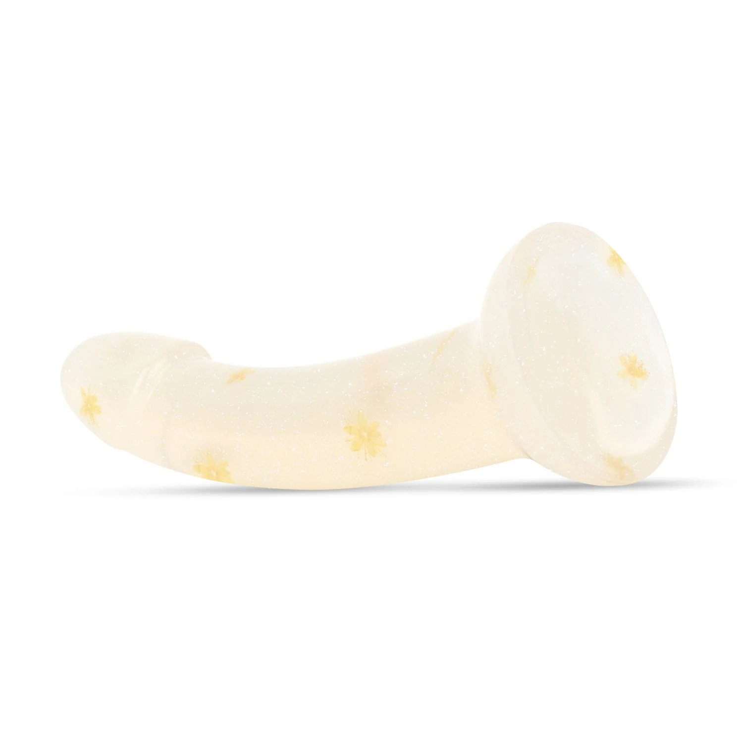 Unisex Dildo Floral Fantasy mit rundlicher Spitze und goldenem Blumenmuster