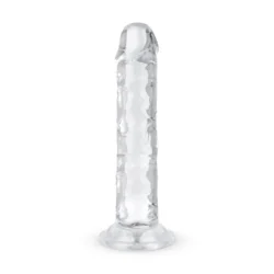 Dildo mit Saugnapf ohne Hoden, durchsichtig, 14 cm, mit geädertem Schaft