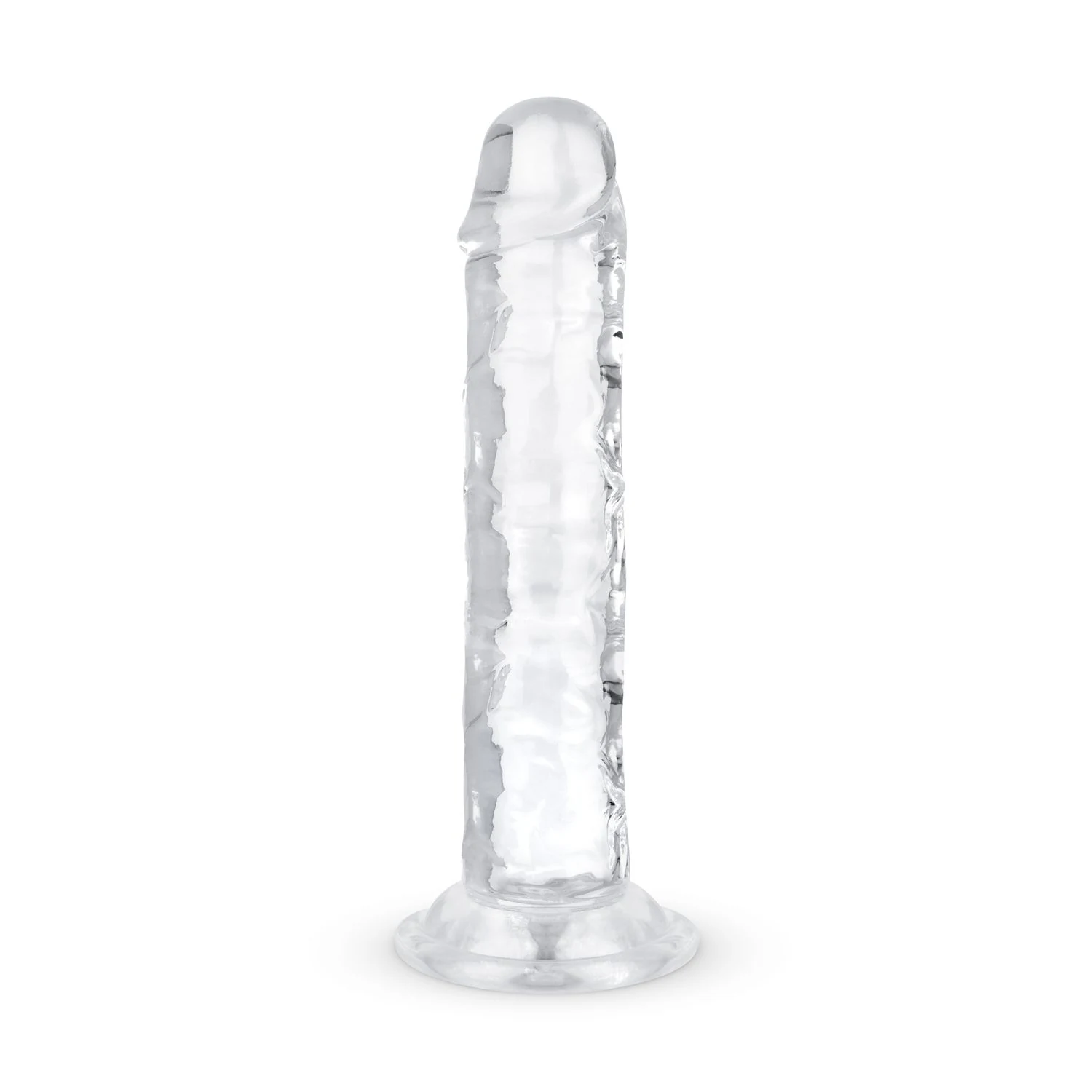 Durchsichtiger Dildo mit Saugnapf und flexiblem Design für Anfänger