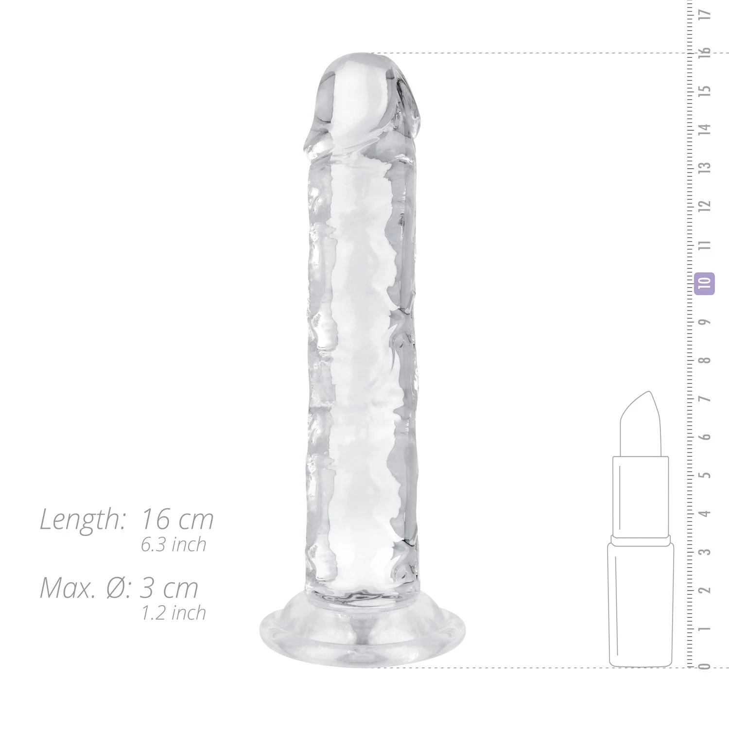 Jelly Dildo mit einfachem Design, klarer Optik und Saugnapf