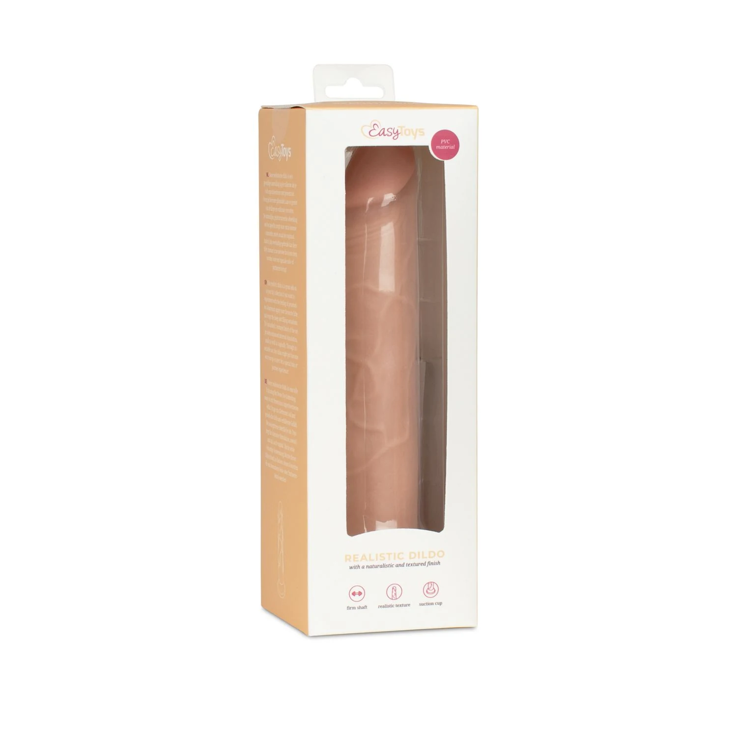 Beiger Dildo 17,5 cm mit maximal 34 mm Durchmesser und Saugnapf