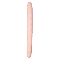 Beiger Doppeldildo aus Silikon mit zwei realistisch geformten Enden