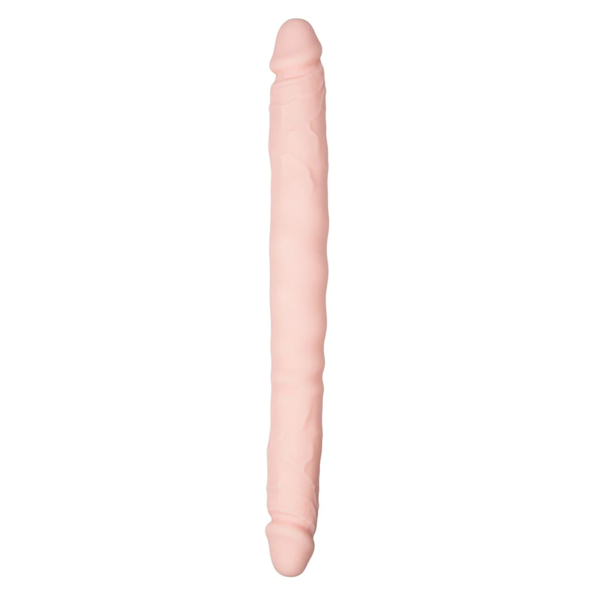 Beiger Doppeldildo aus Silikon mit zwei realistisch geformten Enden