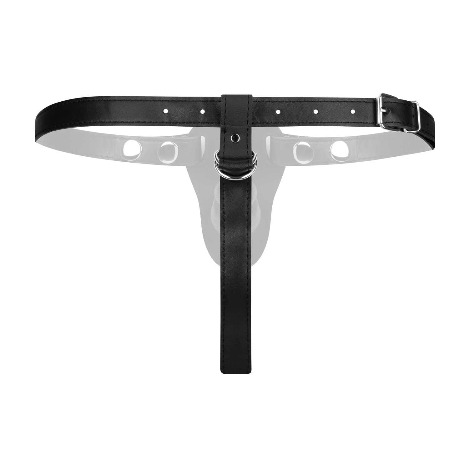 Glatter Strap-On-Dildo Schwarz mit doppelseitigem Design und Harness