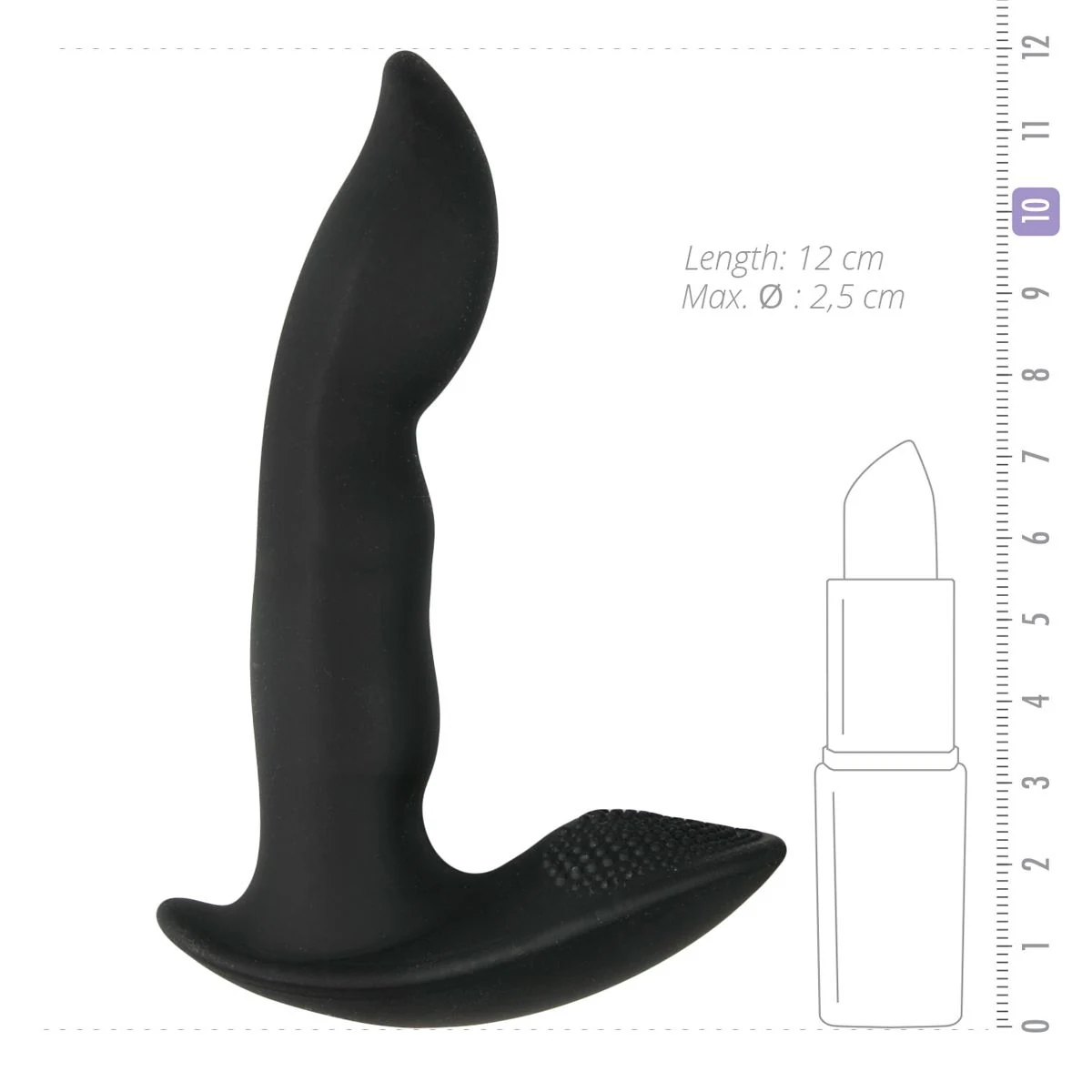 Schwarzer Dynamic Duke Anal Vibrator mit gebogener Form für Prostata-Stimulation