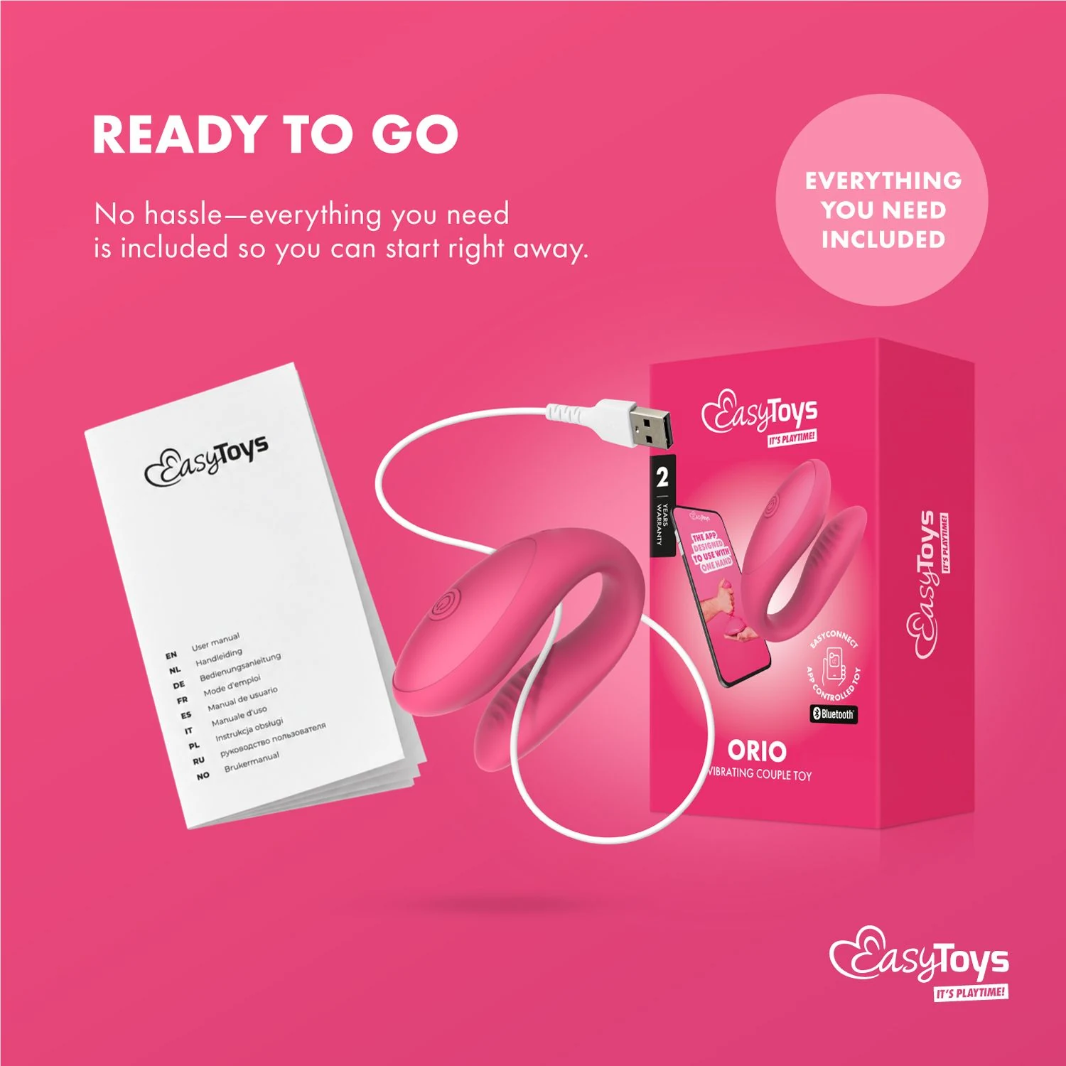 Paarvibrator Orio aus Silikon und ABS in Rosa