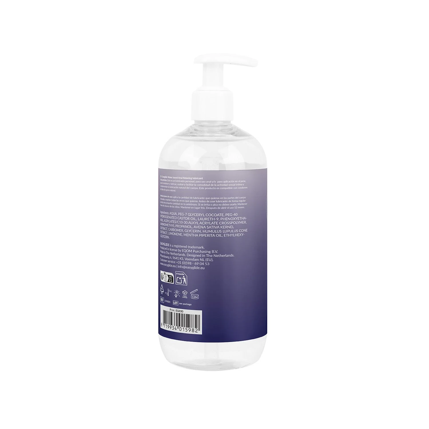 500 ml EasyGlide Anal Gleitmittel mit Formel auf Wasserbasis