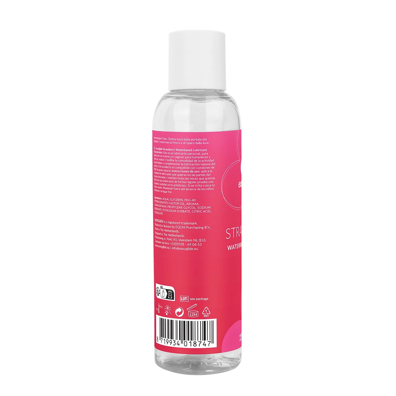 Wasserbasiertes EasyGlide Gleitmittel mit Erdbeerduft und -geschmack