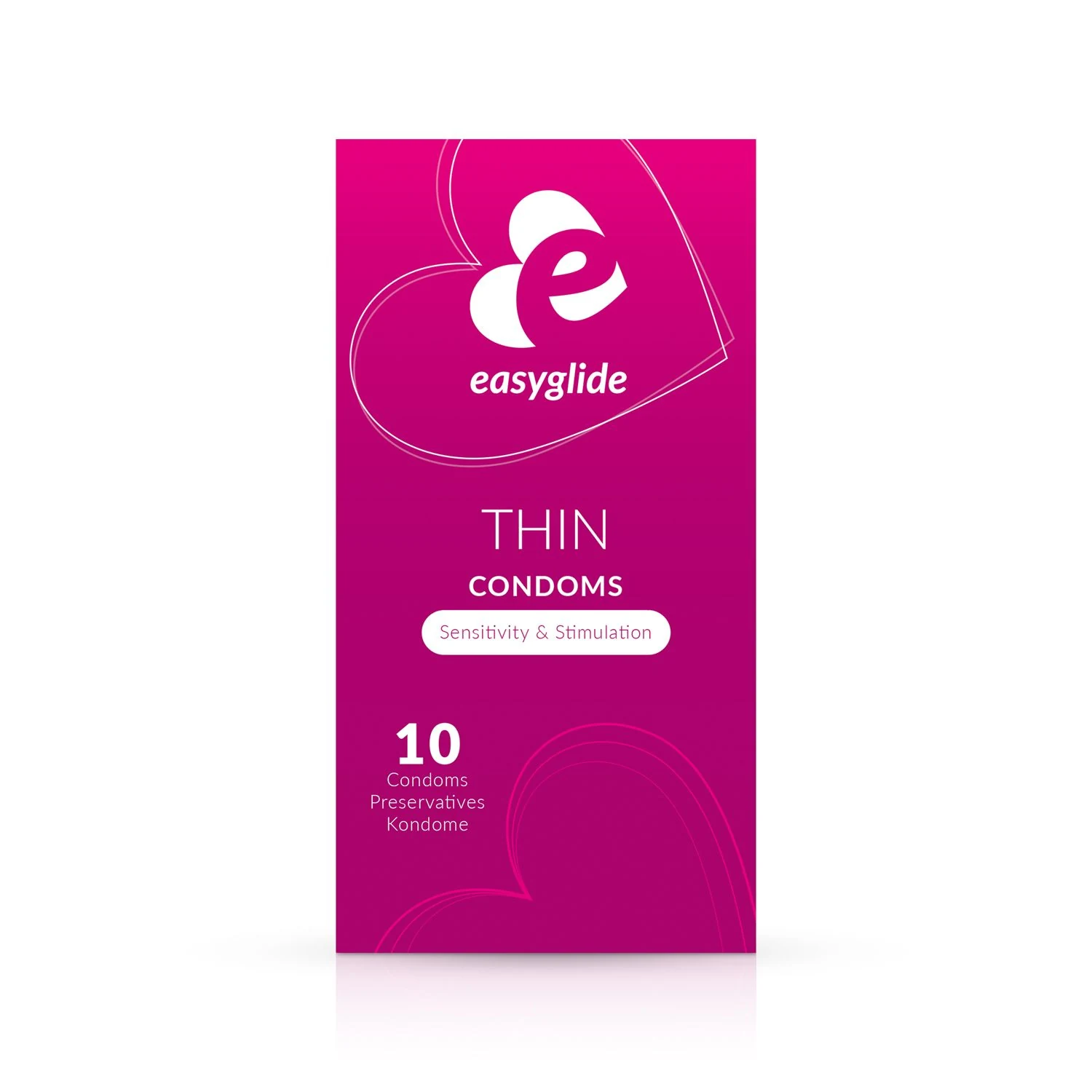 EasyGlide extra dünne Kondome, Packung mit 10 anatomisch geformten Kondomen