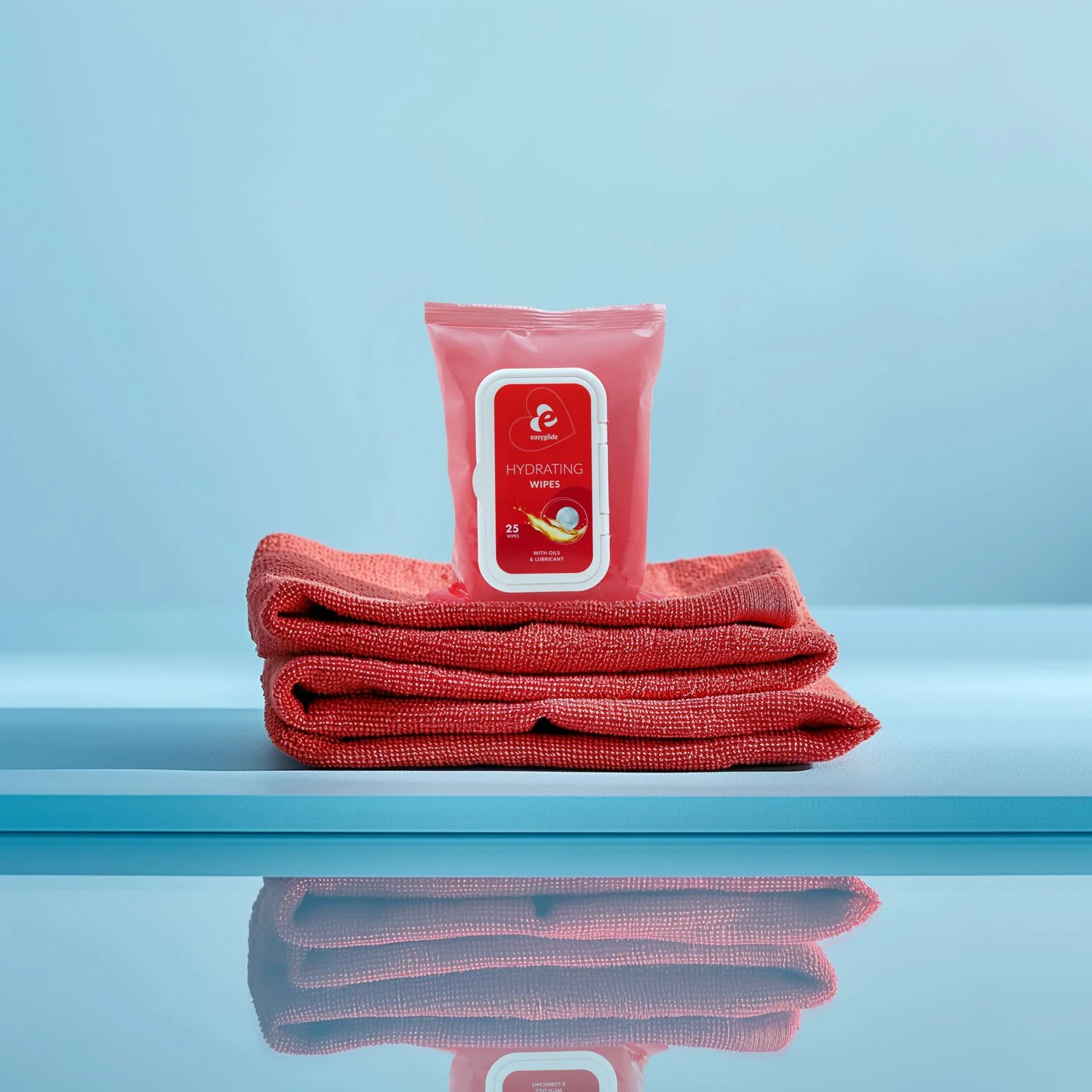 Feuchtigkeitstücher mit Gleitmittel von EasyGlide zur Pflege und Befeuchtung des Intimbereichs