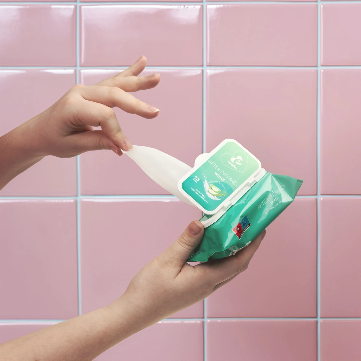 Intimpflegetücher von EasyGlide mit Teebaumöl, Aloe Vera und Vitamin E