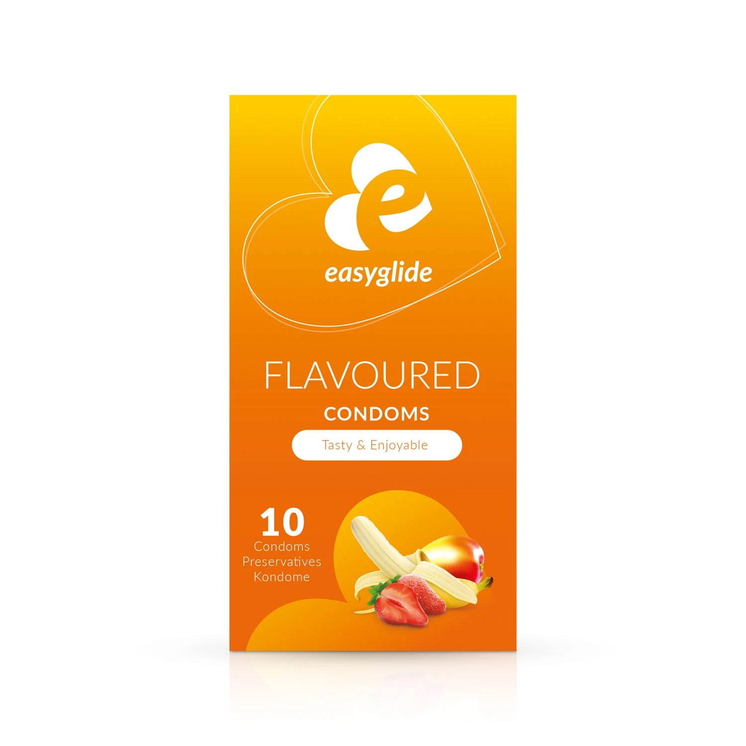 EasyGlide Kondome mit Geschmack, 10 Stück mit verschiedenen Fruchtgeschmacksrichtungen