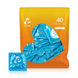 EasyGlide Kondome mit Geschmack, Vorteilspackung mit 40 Stück und verschiedenen Fruchtaromen
