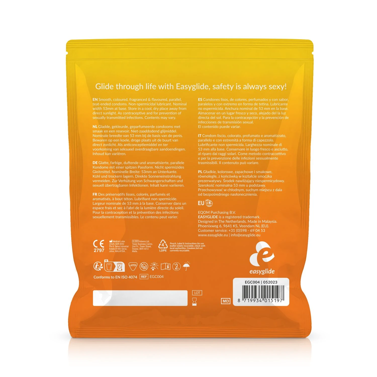 EasyGlide 40er-Pack Kondome mit unterschiedlichen Fruchtgeschmacksrichtungen