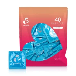 EasyGlide Kondome mit Noppen und Riffelung, 40 Stück, anatomisch geformt