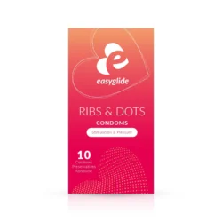EasyGlide Kondome mit Noppen und Rillen, 10 Stück Packung