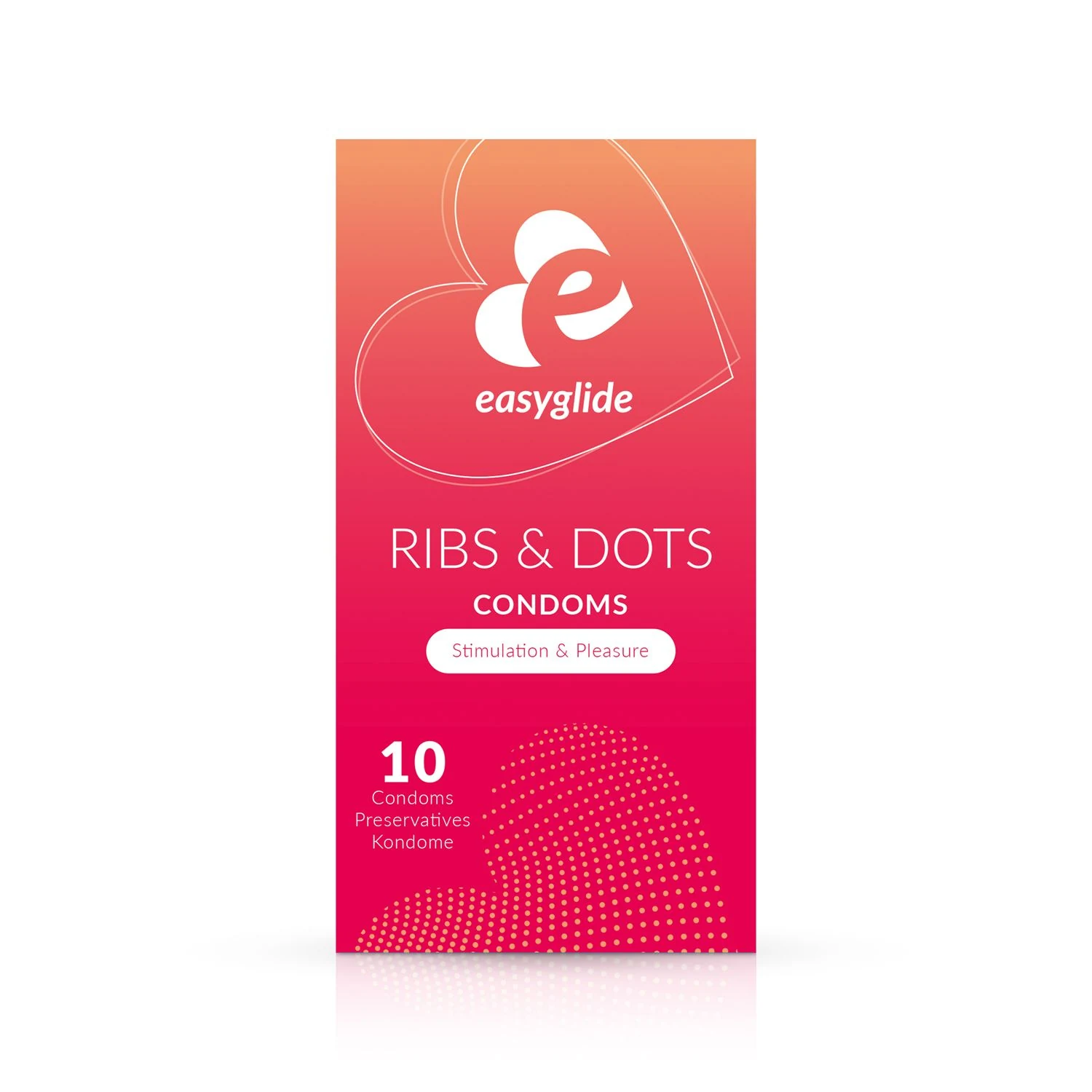 EasyGlide Kondome mit Noppen und Rillen, 10 Stück Packung