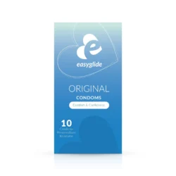 EasyGlide Kondome Original 10 Stück in Verpackung, anatomisch geformt mit Reservoir