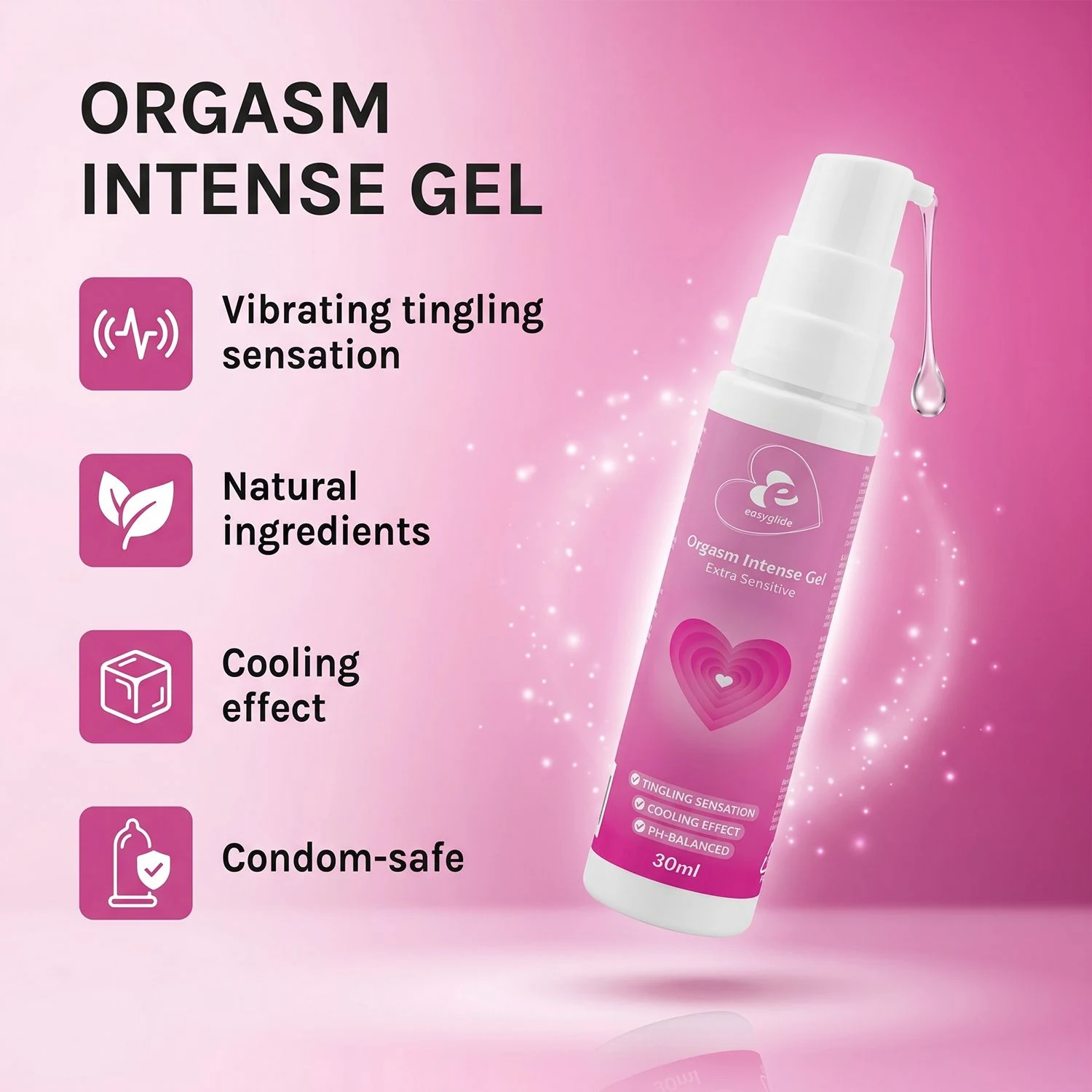 EasyGlide Orgasm Intense Gel 30 ml für empfindliche intime Bereiche