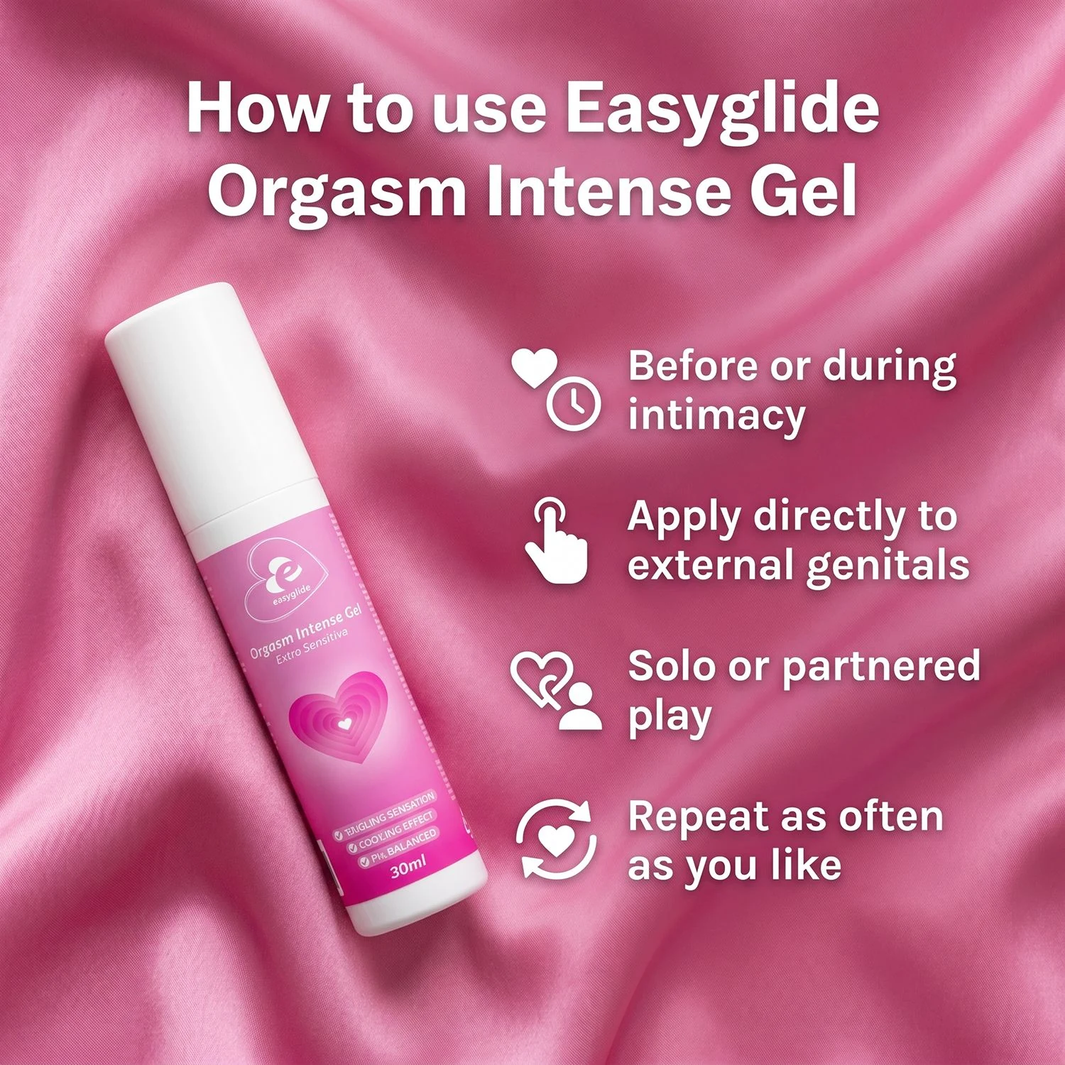 EasyGlide Orgasm Intense Gel mit sanfter Textur für empfindliche Haut
