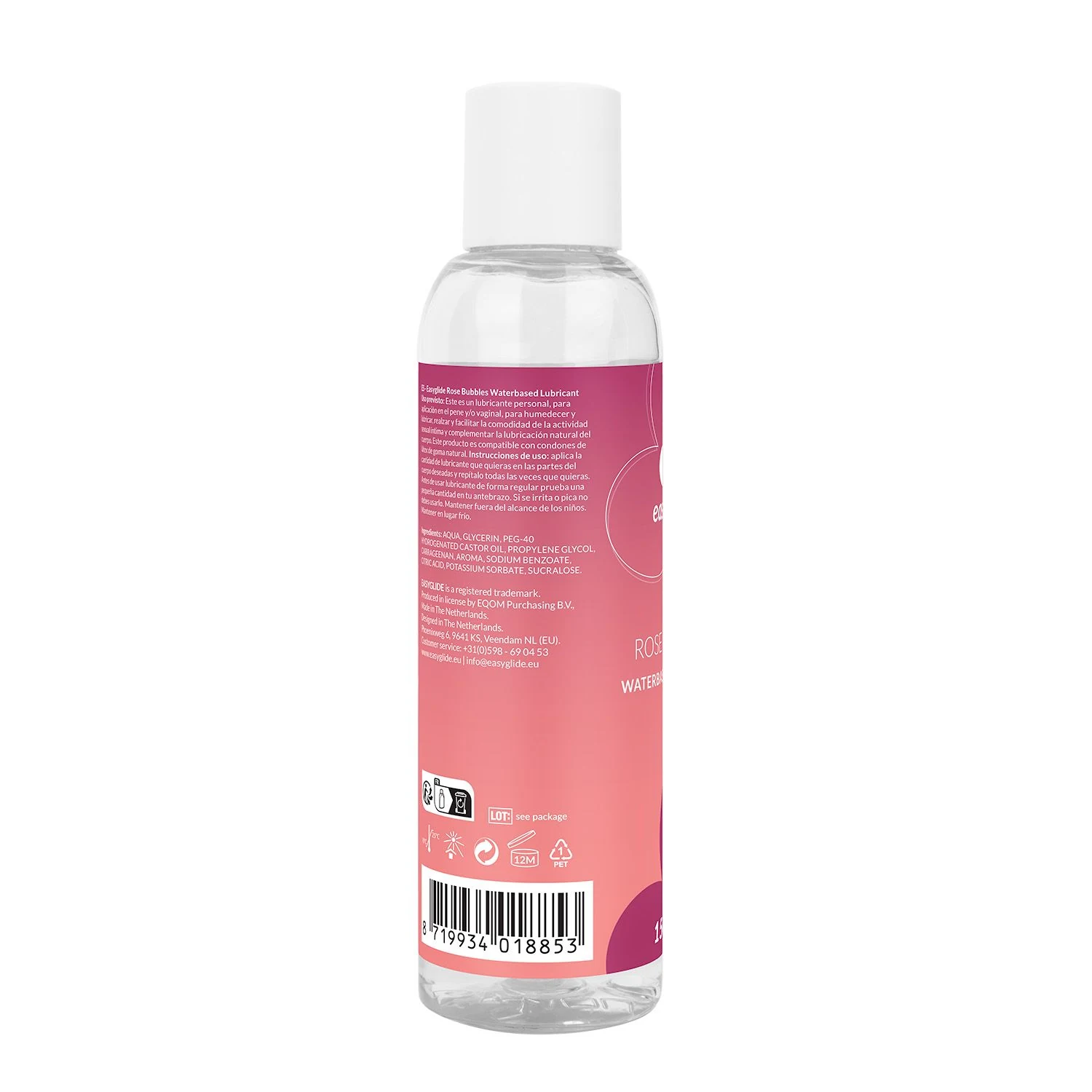 EasyGlide Rosé Bubbles Gleitmittel, vegan und transparent