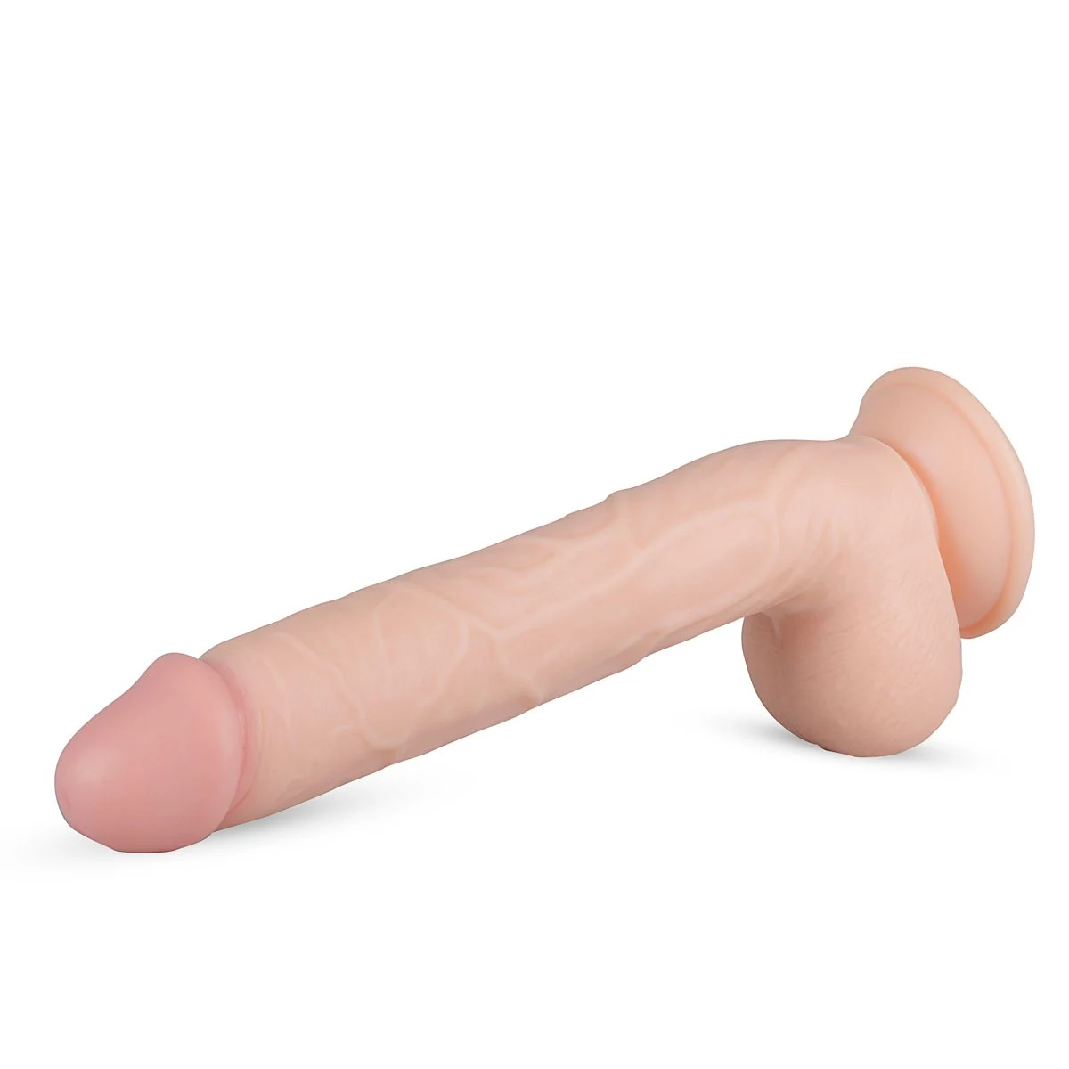 Beiger realistischer Dildo aus PVC mit flexiblem Schaft