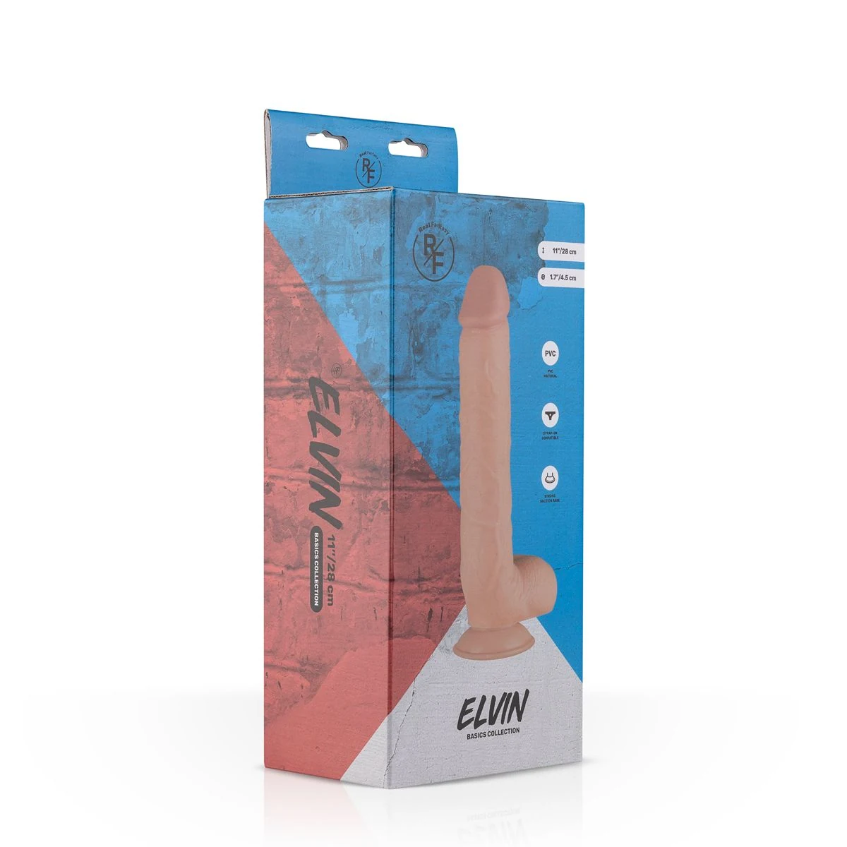 Extra großer Dildo Elvin mit Venenstruktur und Saugnapf