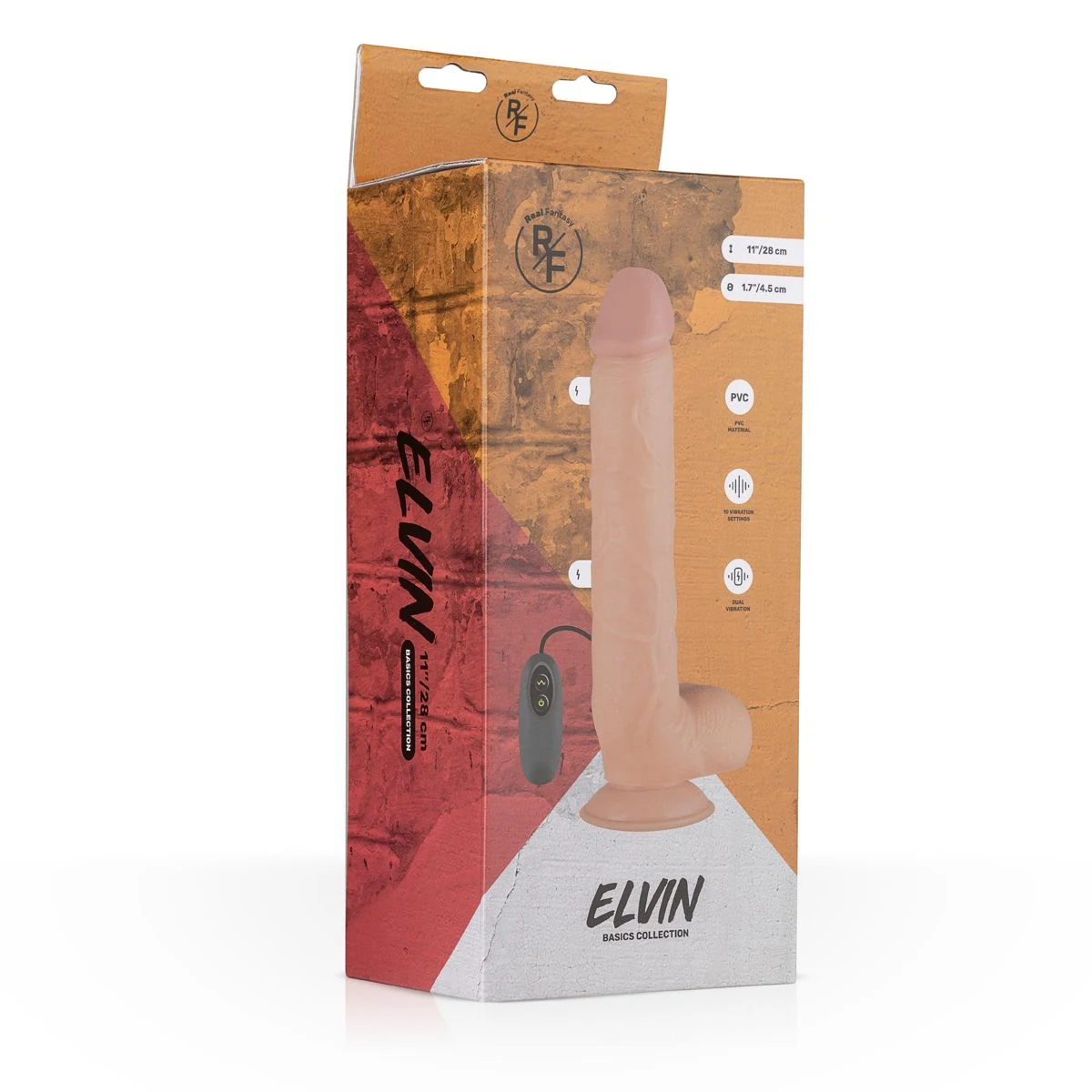 Elvin Vibrator mit Saugnapf für stabile Nutzung und realistischem Design