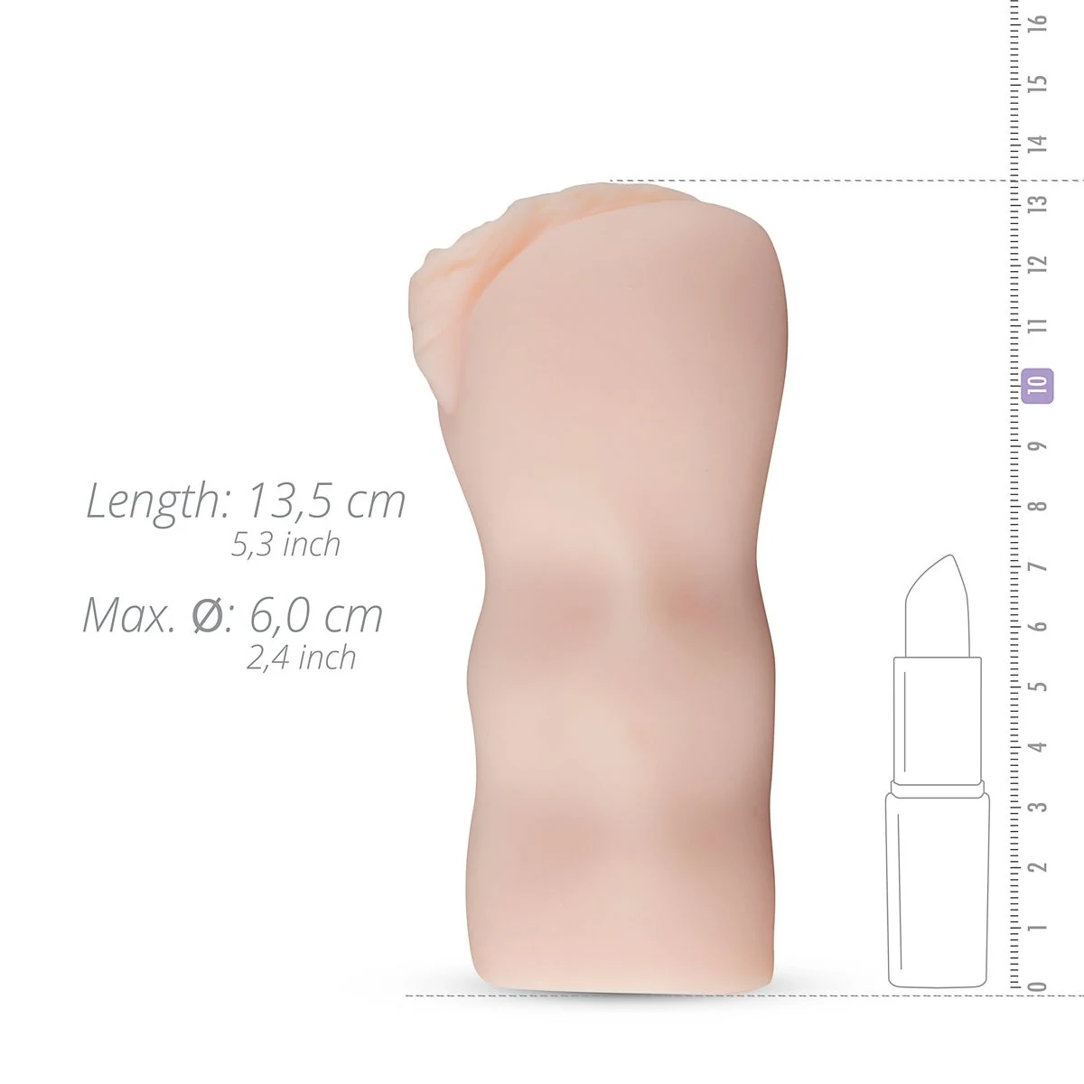 Beiger Emily Finch Sleeve Masturbator mit Noppen und Ripples innen