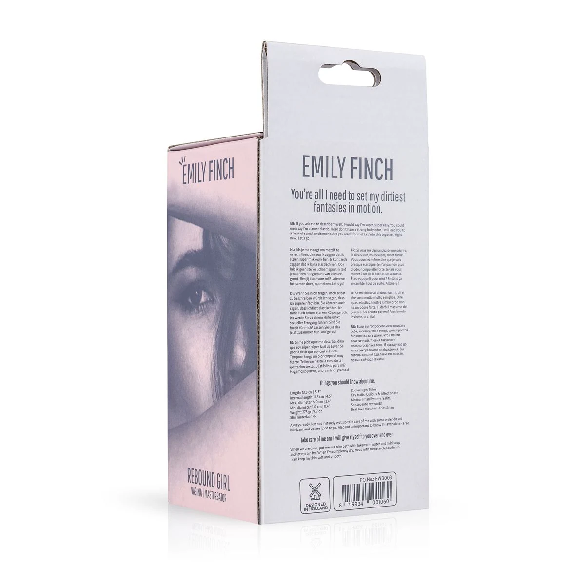 Wasserfester Emily Finch Masturbator, 135 mm lang und 64 mm breit