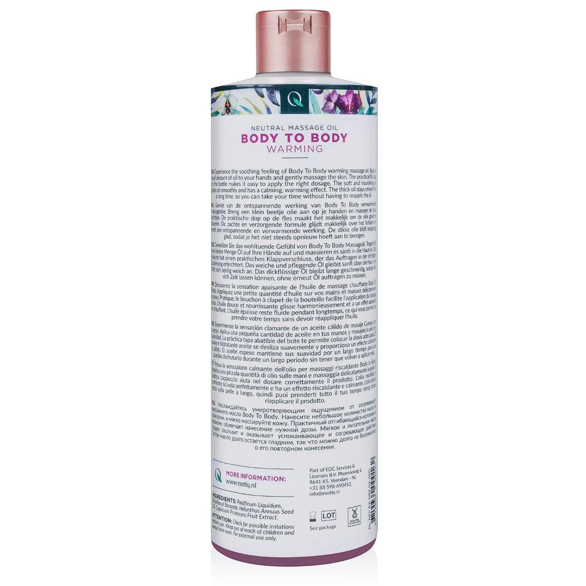 Erwärmendes Massageöl von Exotiq, 500 ml, für lang anhaltende Geschmeidigkeit