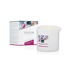 Exotiq Massagekerze Bambus-Orchidee 60 g im Kerzenhalter aus Stein mit Ausguss