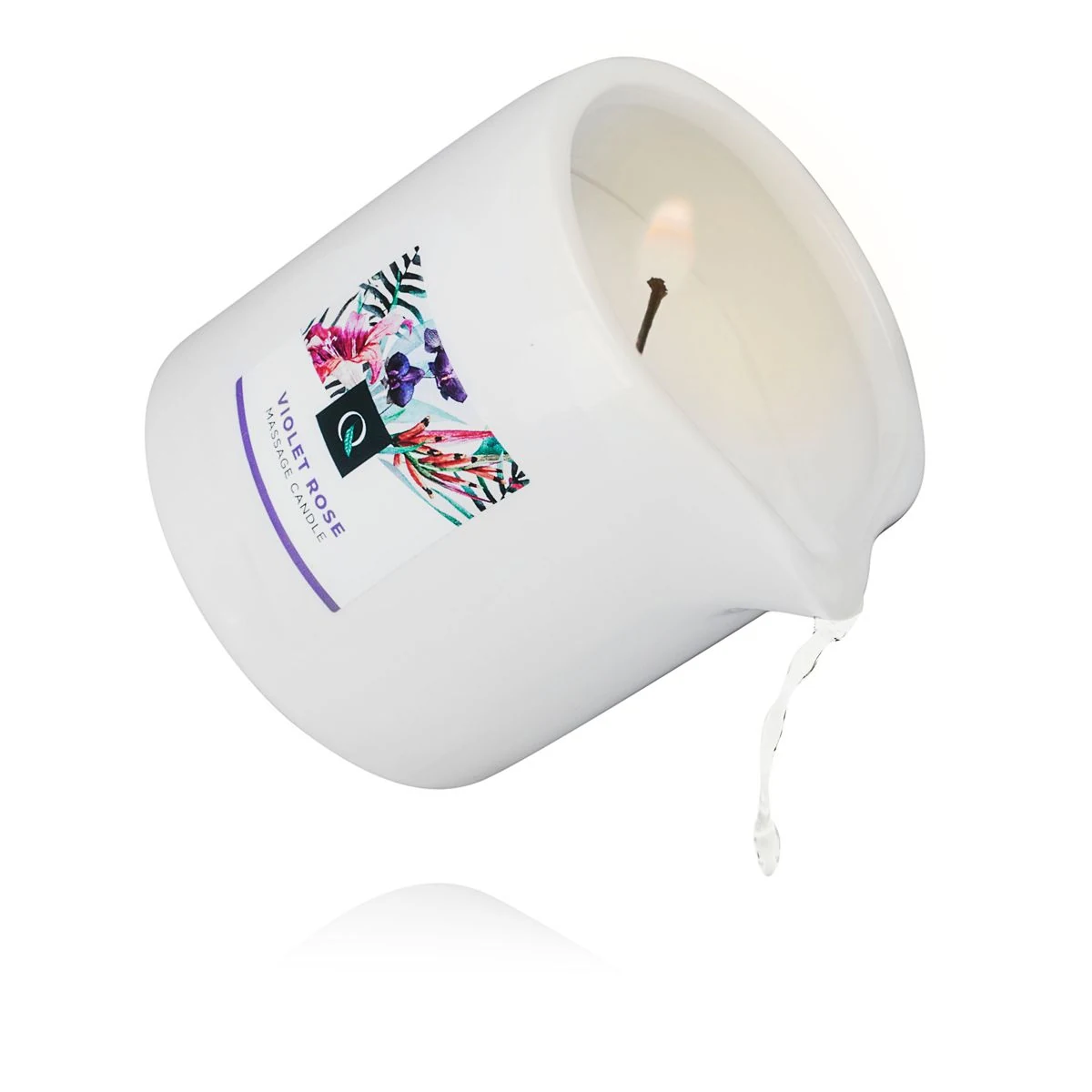 Massagekerze von Exotiq mit Violetten-Rosenduft für sinnliche Massagen