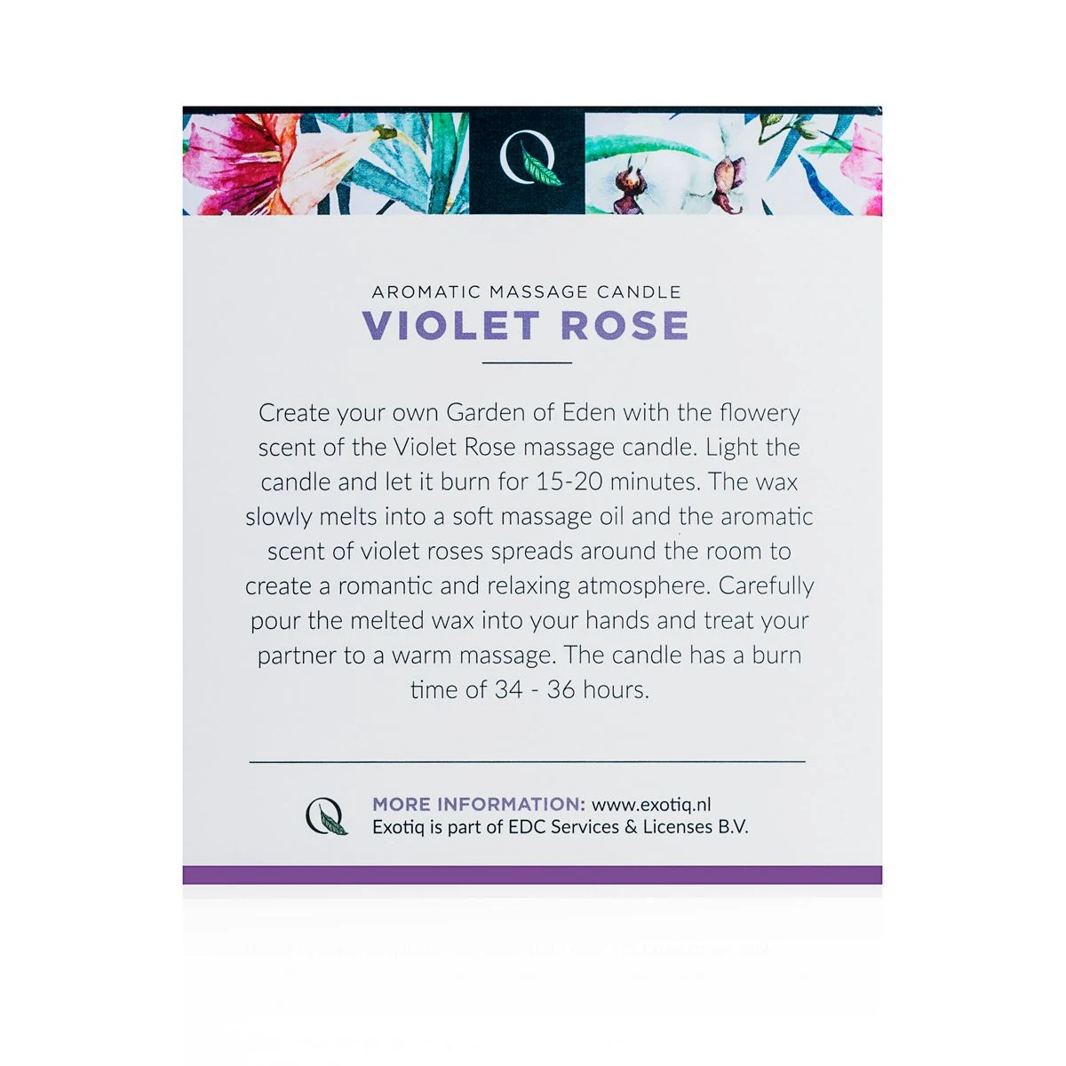 Unisex Massagekerze Exotiq Violet Rose aus der Kategorie Massagekerzen