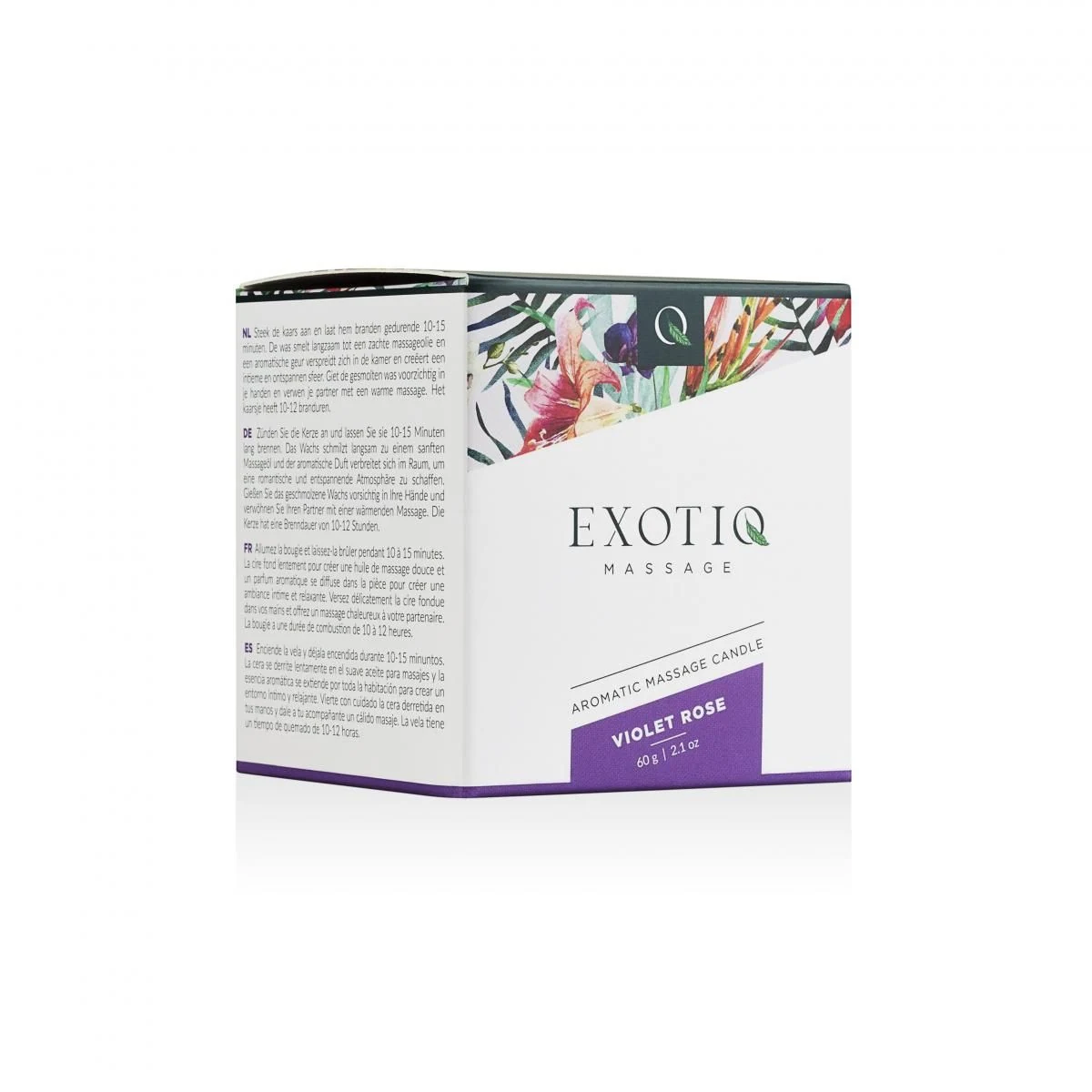 60-g-Massagekerze Violet Rose von Exotiq für warmes Massageöl