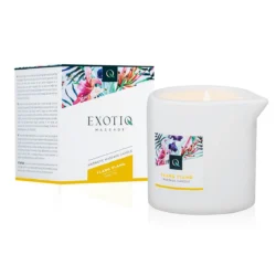 Exotiq Massagekerze Ylang Ylang 200 g im Kerzenhalter aus Stein mit Ausguss