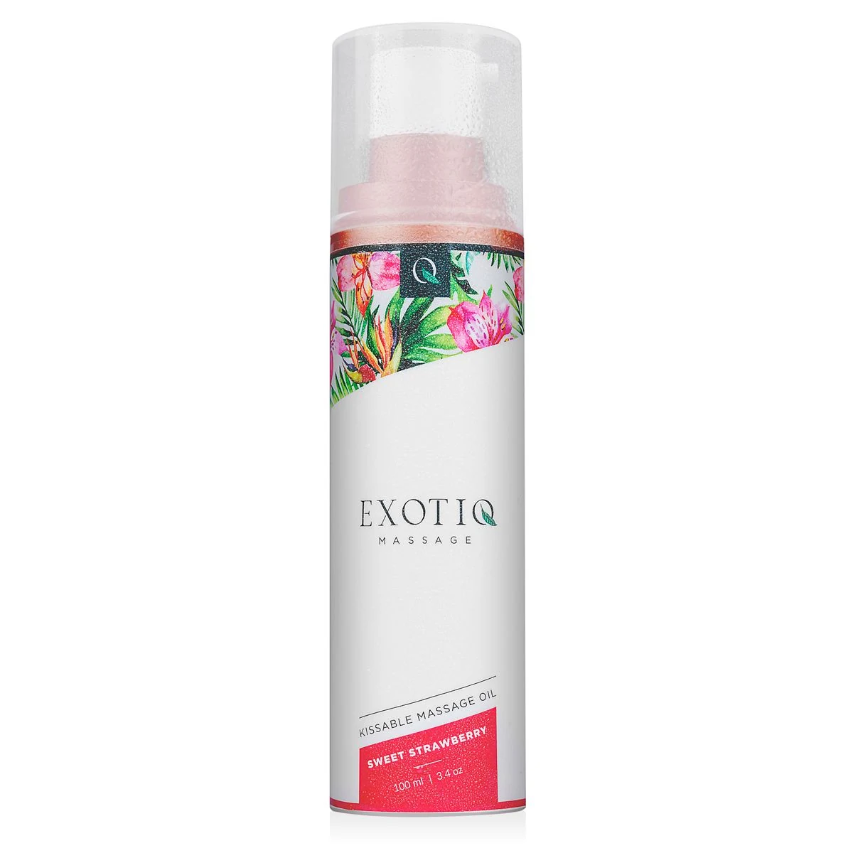 Pumpflasche Exotiq Massageöl Sweet Strawberry, seidig weiches Öl für Massagen